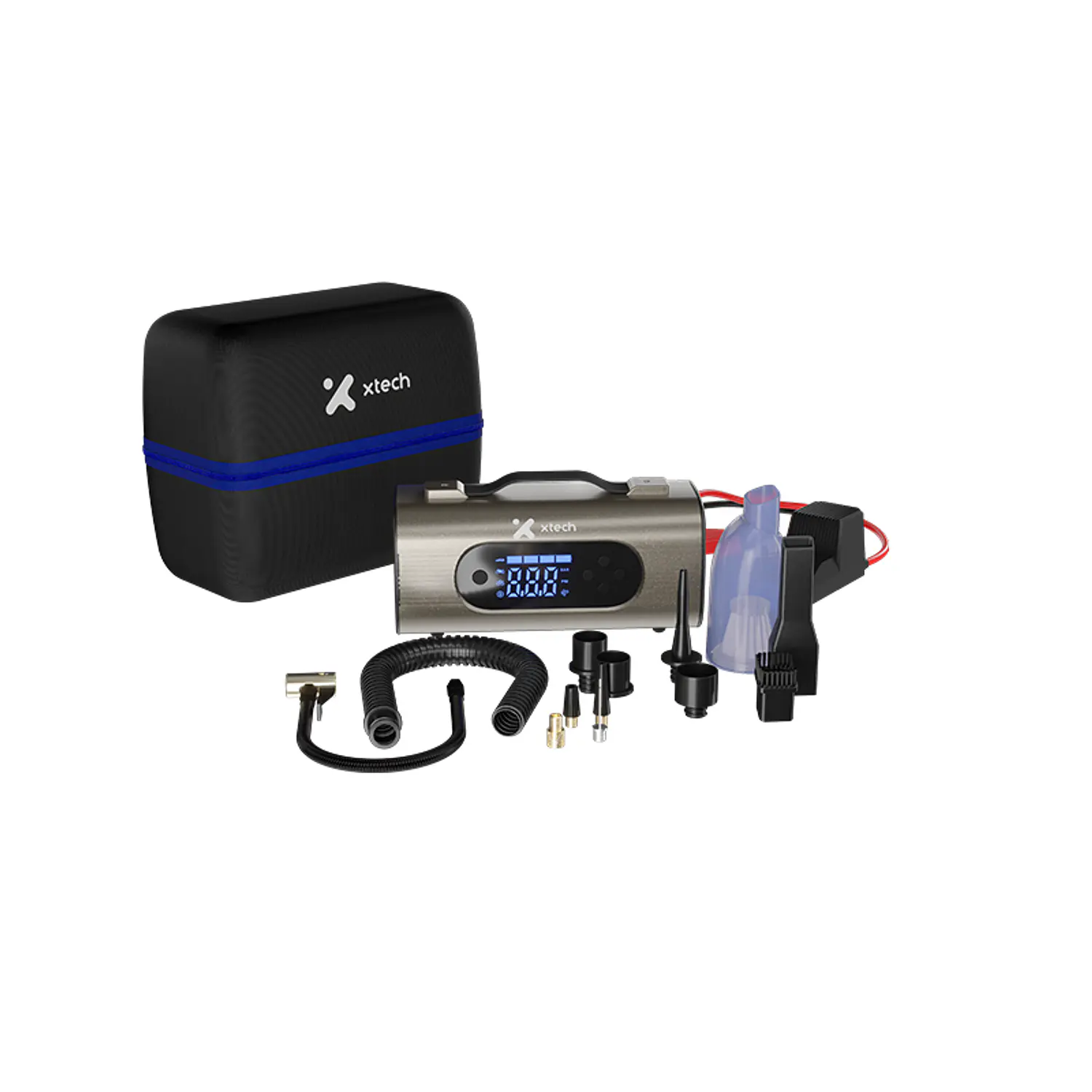 Xtech ResQRide XTA-830, Arrancador 1000A + Compresor 150 PSI, Power Bank 10000mAh, Aspiradora, 8 en 1 1