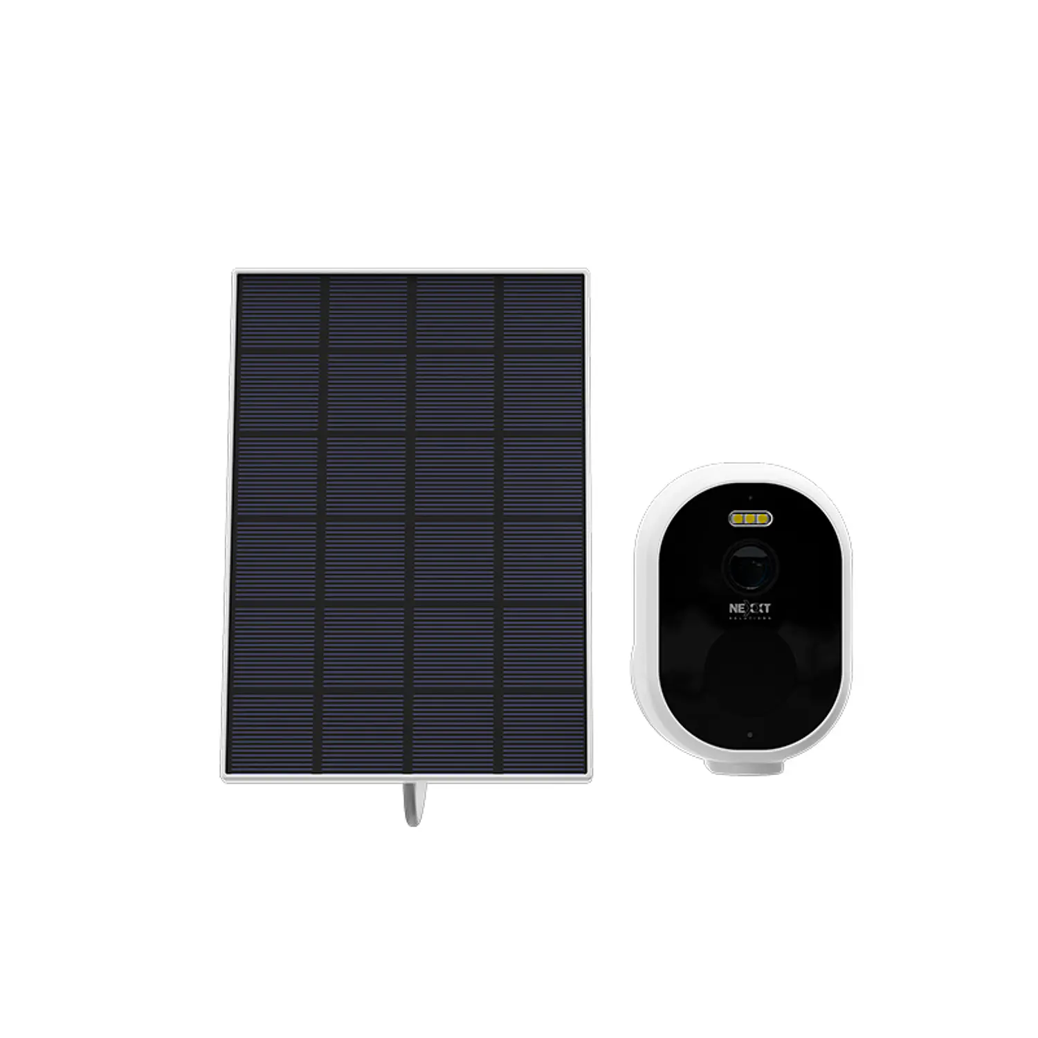 Nexxt Home NHC-OF20S, Cámara Solar Wi-Fi 4MP 2K+, Panel 3W, Batería 5200mAh, IP65, MicroSD 128GB 4