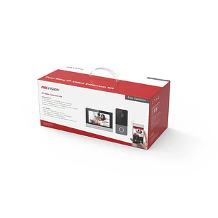 Hikvision DS-KIS603-P, Kit Videoportero IP, Cámara 2MP, Monitor 7 Pulgadas, PoE, Wi-Fi, IP65