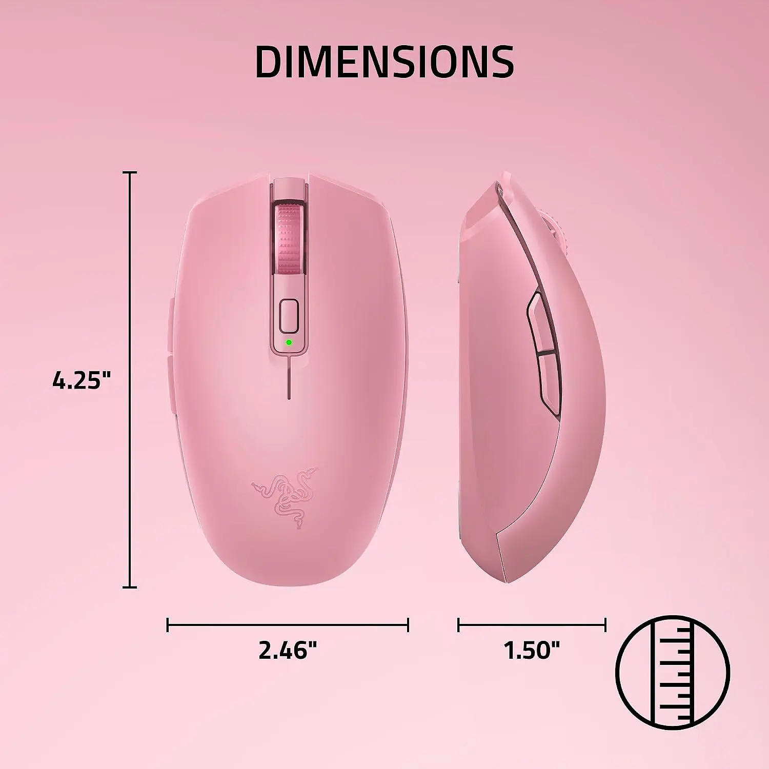 Razer Orochi V2 2026, Mouse Gamer Inalámbrico Quartz Rosa, 18000 DPI, Bluetooth, HyperSpeed 2.4GHz, 6 Botones 6