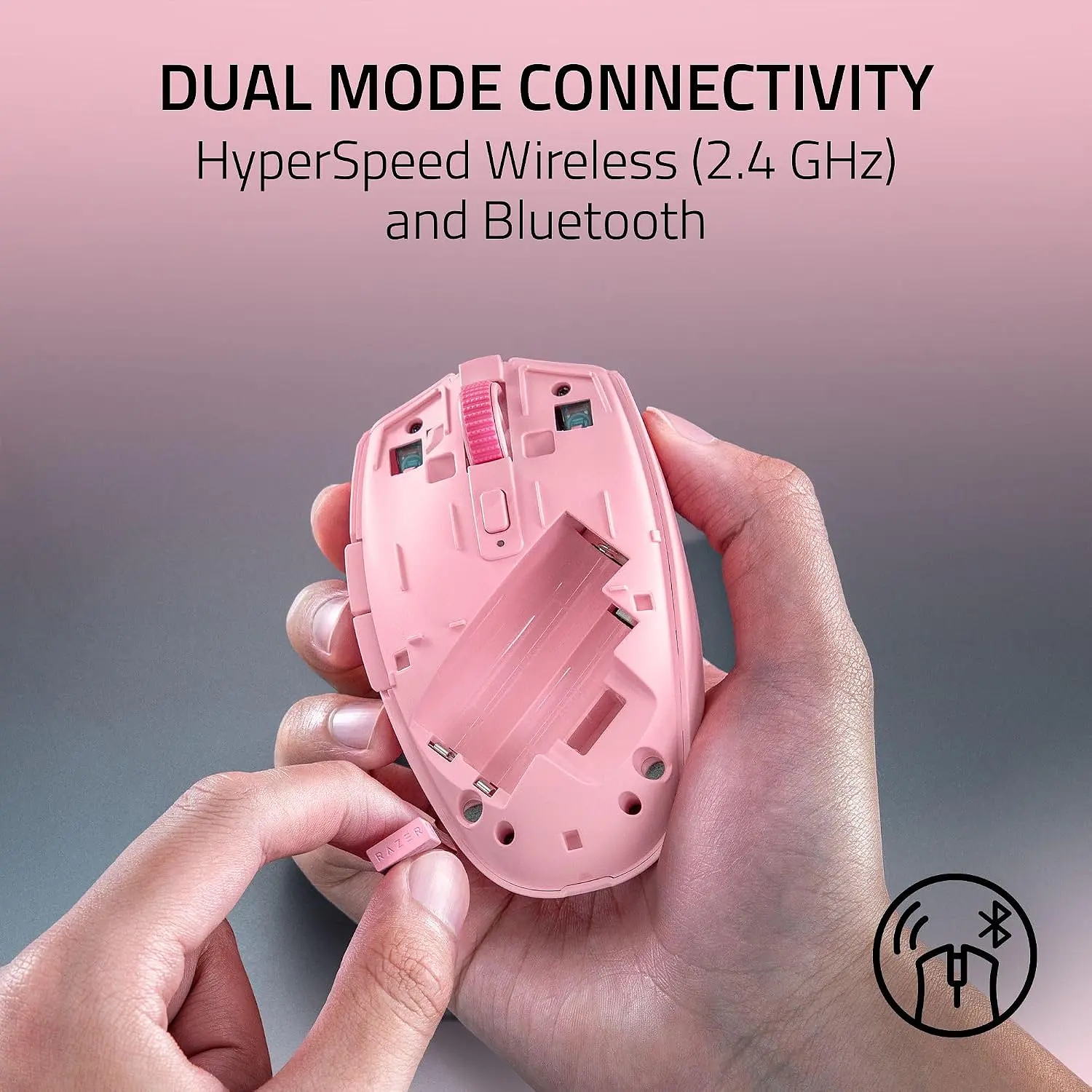 Razer Orochi V2 2026, Mouse Gamer Inalámbrico Quartz Rosa, 18000 DPI, Bluetooth, HyperSpeed 2.4GHz, 6 Botones 10