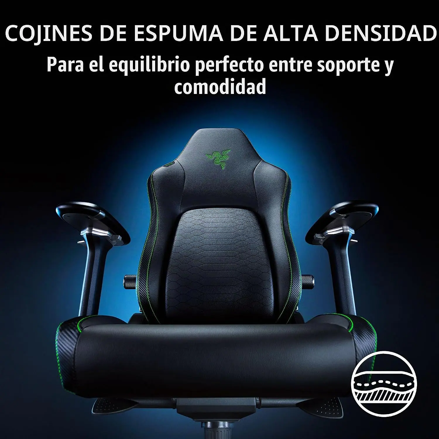 Razer Iskur V2 NewGen Black, Silla Gamer Ergonómica, Soporte Lumbar HyperFlex, Cuero EPU CoolTouch, Reposabrazos 4D, Reclinación 152° 4