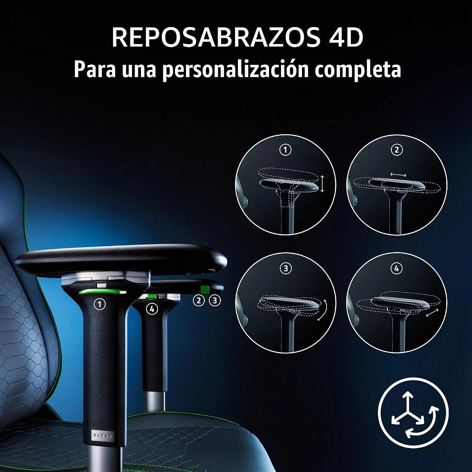 Razer Iskur V2 NewGen Black, Silla Gamer Ergonómica, Soporte Lumbar HyperFlex, Cuero EPU CoolTouch, Reposabrazos 4D, Reclinación 152° 5