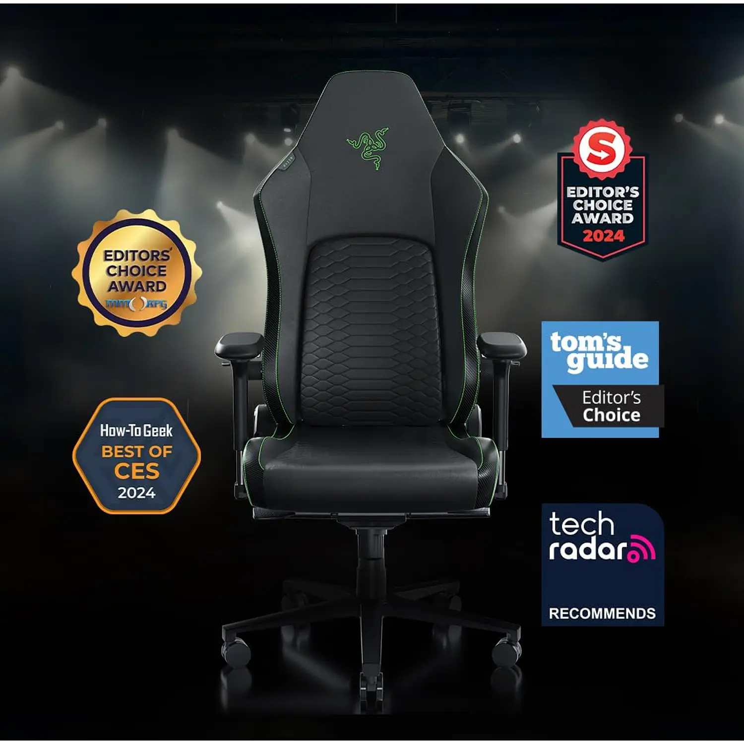 Razer Iskur V2 NewGen Black, Silla Gamer Ergonómica, Soporte Lumbar HyperFlex, Cuero EPU CoolTouch, Reposabrazos 4D, Reclinación 152° 8