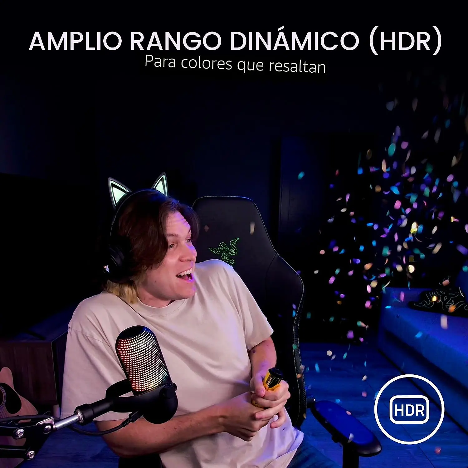 Razer Kiyo V2 Black, Webcam 4K 30 FPS, Sensor Sony STARVIS 8.3 MP, Autoencuadre IA, HDR, Micrófono Estéreo, USB-C 8