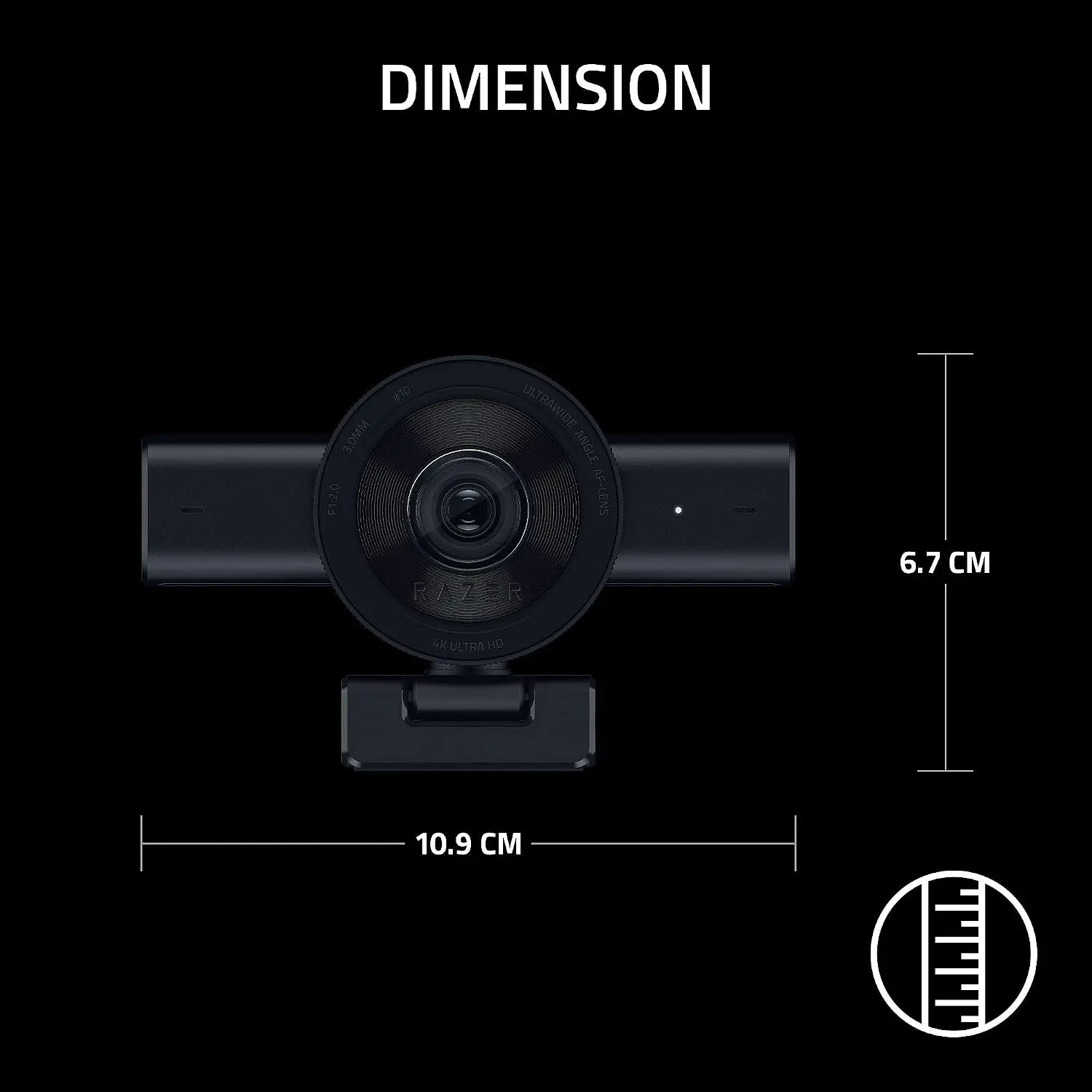 Razer Kiyo V2 Black, Webcam 4K 30 FPS, Sensor Sony STARVIS 8.3 MP, Autoencuadre IA, HDR, Micrófono Estéreo, USB-C 10