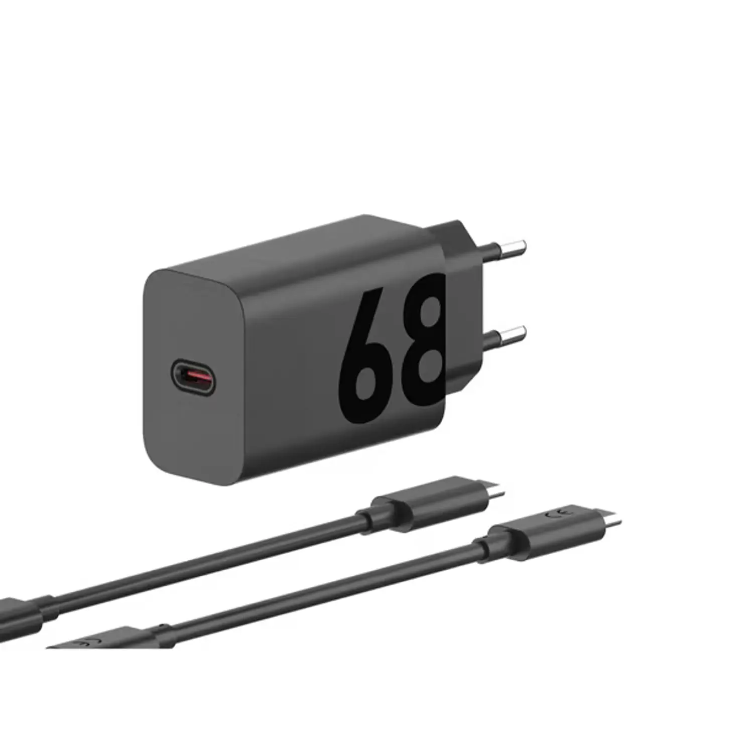 Motorola TurboPower 68W, Cargador Rápido de Pared USB-C PD GaN, Cable USB-C a USB-C de 1 m, Negro 1