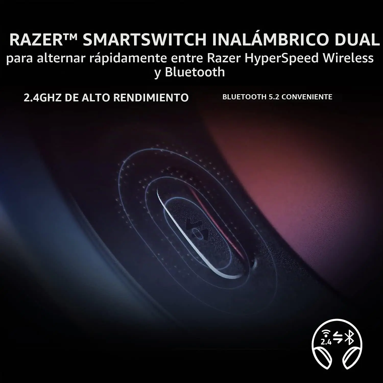 Razer Barracuda Black, Audífonos Gamer Inalámbricos Multiplataforma, SmartSwitch 2.4 GHz y Bluetooth 5.2, TriForce 50 mm, 40 Horas 2