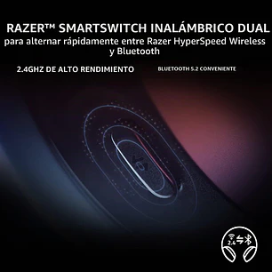 Razer Barracuda Black, Audífonos Gamer Inalámbricos Multiplataforma, SmartSwitch 2.4 GHz y Bluetooth 5.2, TriForce 50 mm, 40 Horas