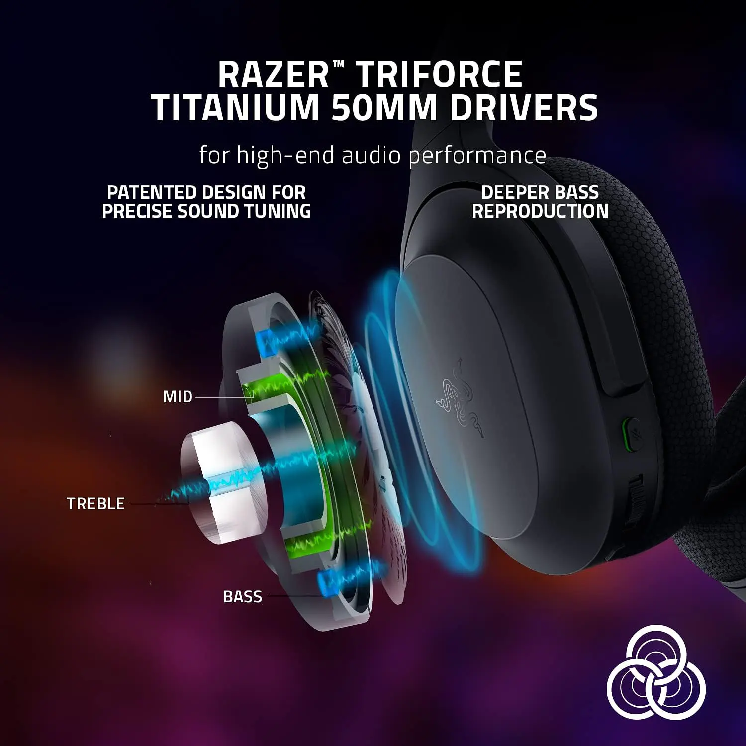 Razer Barracuda Black, Audífonos Gamer Inalámbricos Multiplataforma, SmartSwitch 2.4 GHz y Bluetooth 5.2, TriForce 50 mm, 40 Horas 3