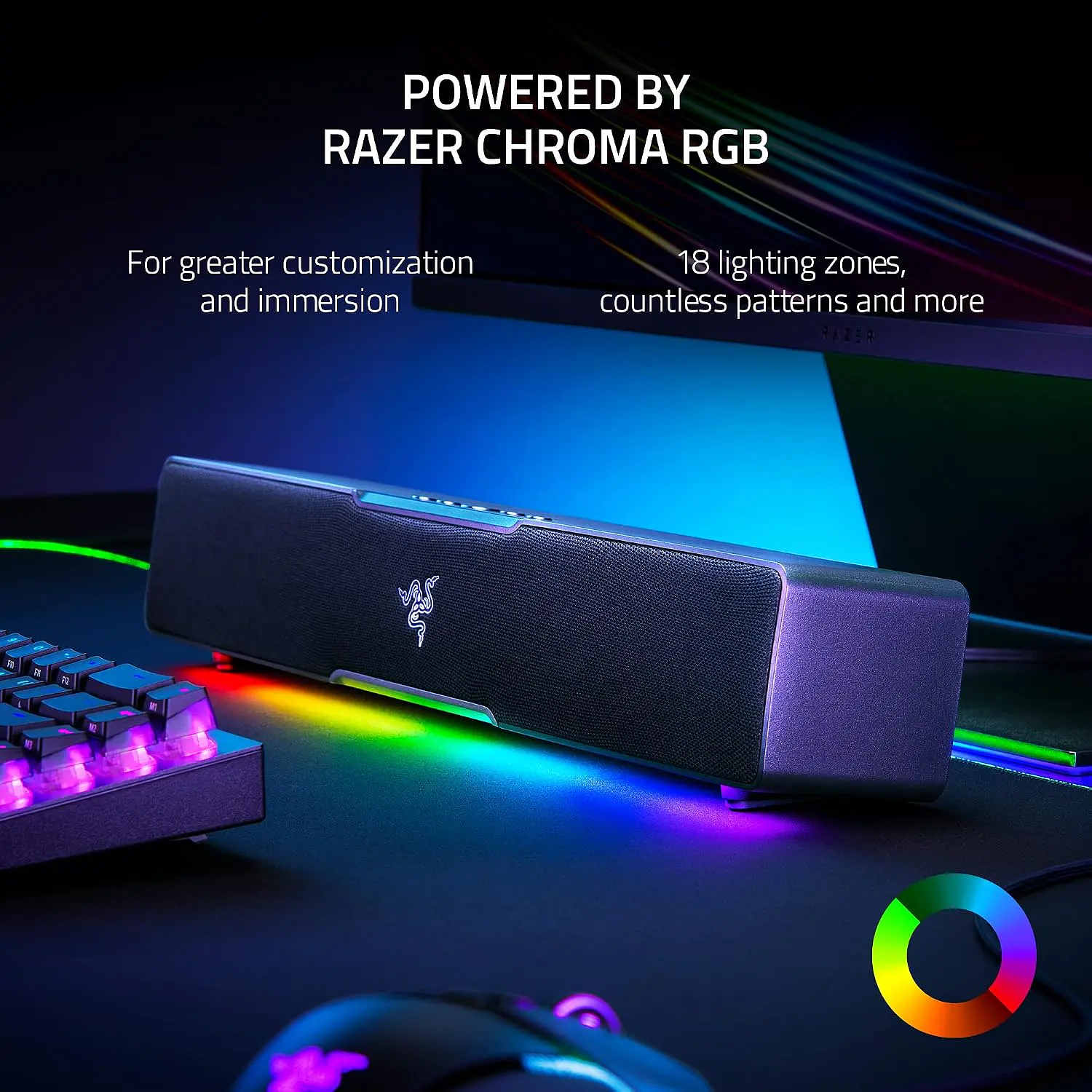 Razer Leviathan V2 X Black, Barra de Sonido Gamer para PC, USB-C, Bluetooth 5.0, Chroma RGB 14 Zonas 6