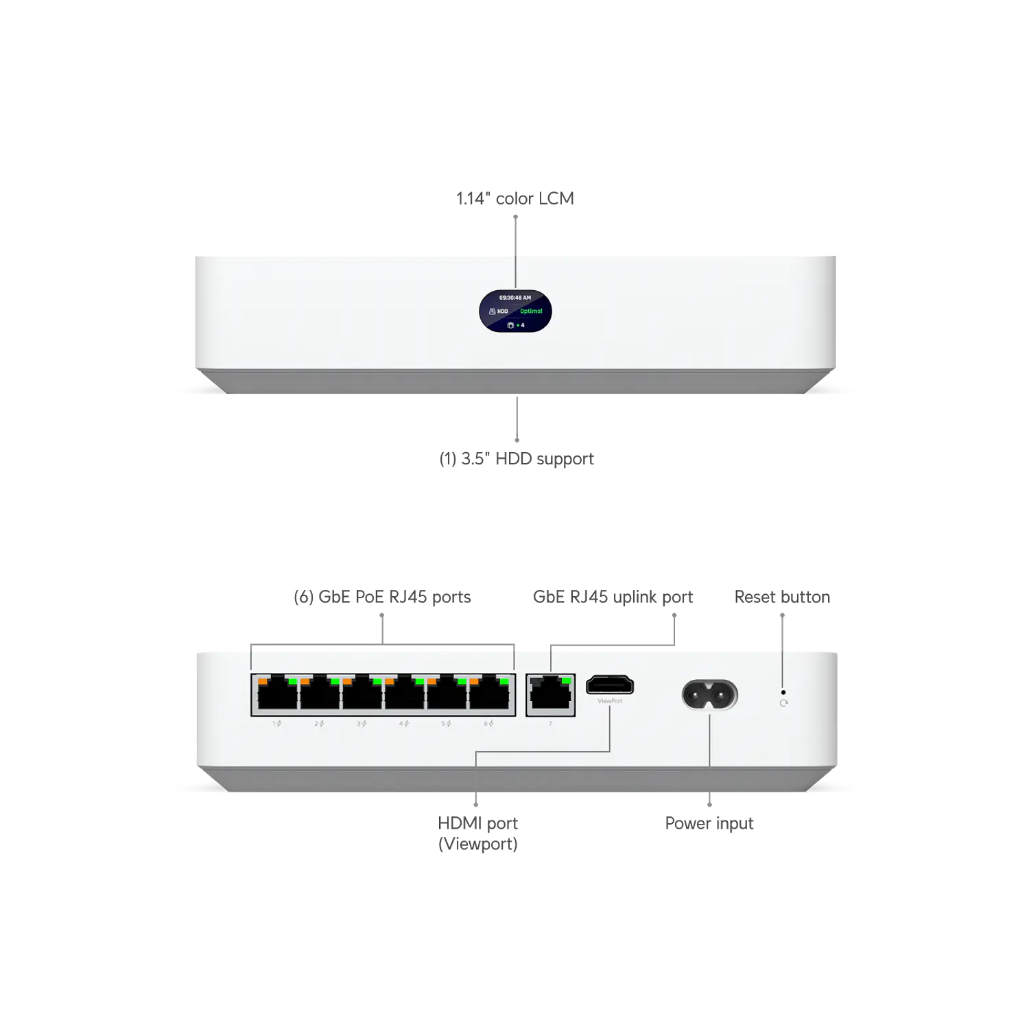 Ubiquiti UniFi NVR Instant, Grabador de Video IP con 6 Puertos PoE, HDMI y Bahía HDD 3,5″ 11