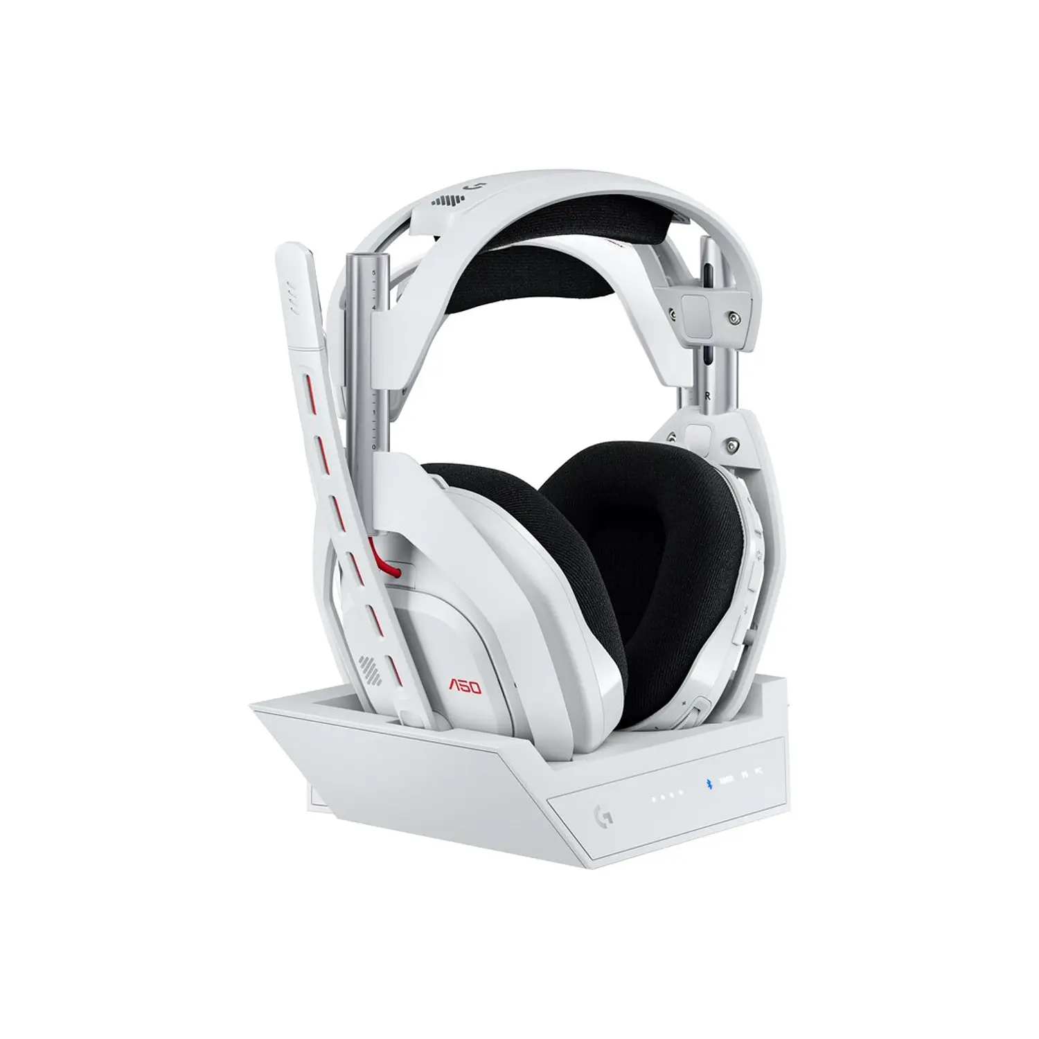 Logitech ASTRO A50 Gen 5, Audífonos Gamer Con Micrófono, PLAYSYNC, Bluetooth, Base de Carga, Blanco 1