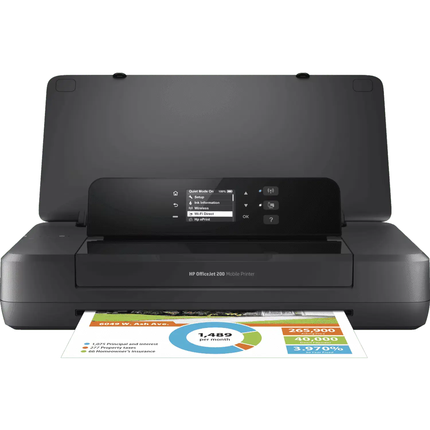 HP OfficeJet 200 CZ993A#AKY, Impresora Portátil a Color, Wi-Fi Direct, USB, Batería, Papel A4, Negro 1