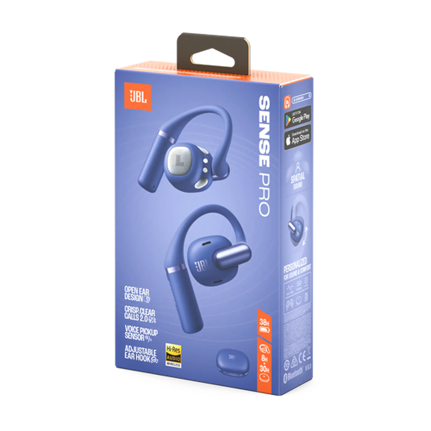 Audífonos JBL Sense Pro Open Ear TWS, Bluetooth 6.0, Hi-Res LDAC, IP54, 38h, Carga Inalámbrica, Azul 9