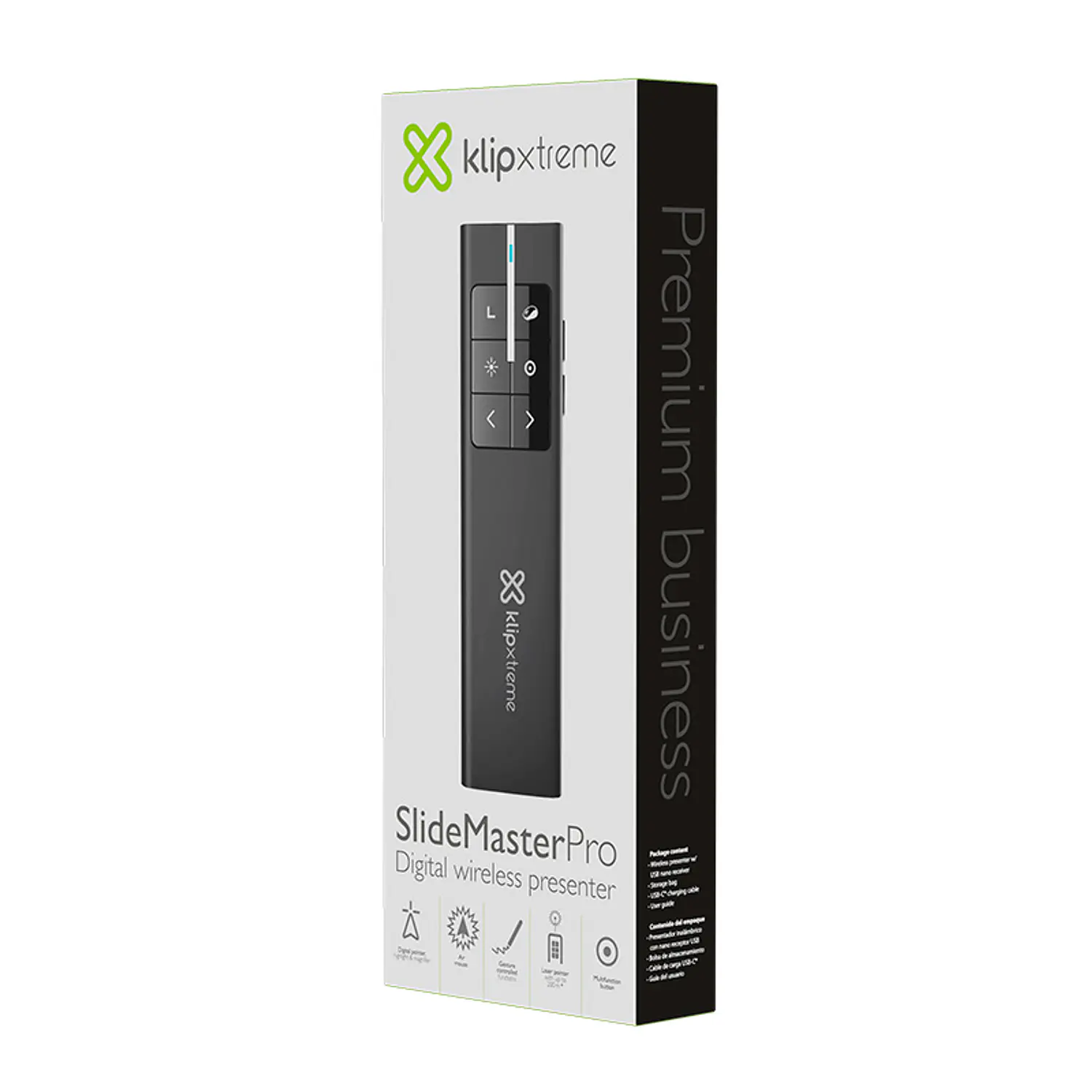 Klip Xtreme KPP-500, Presentador Inalámbrico SlideMaster Pro, 2.4GHz, Mouse Aéreo, Láser 200m, Negro 7