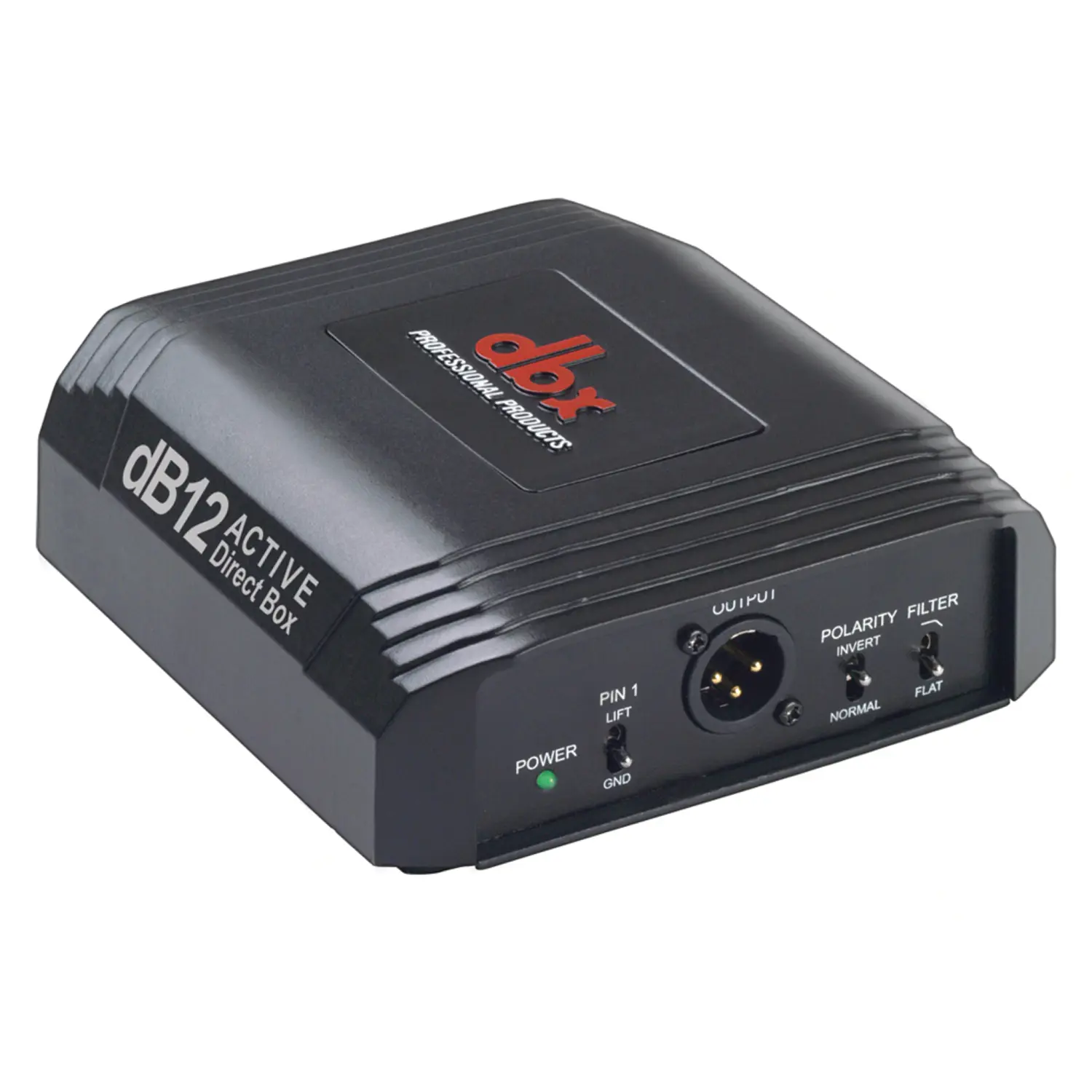 DBX dB12, Caja Directa Activa (DI Box), Pad 0/20/40 dB, Phantom 48V, XLR Neutrik, Ground Lift, Negro