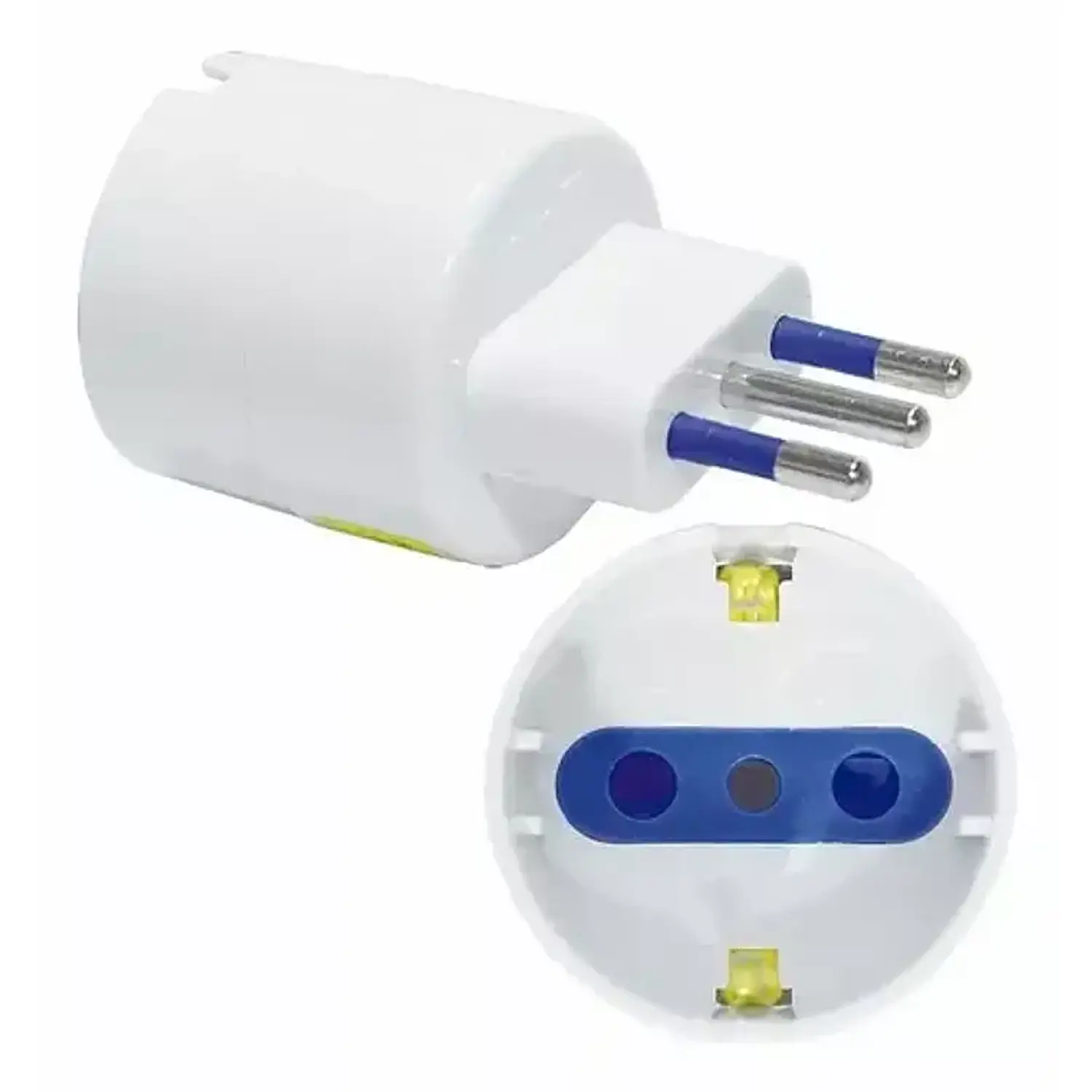 Hikvision ADAPTASCHUKO01, Adaptador Schuko Europeo Tipo F a Enchufe Nacional Tipo L, 3 Pines, Blanco