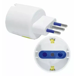 Hikvision ADAPTASCHUKO01, Adaptador Schuko Europeo Tipo F a Enchufe Nacional Tipo L, 3 Pines, Blanco