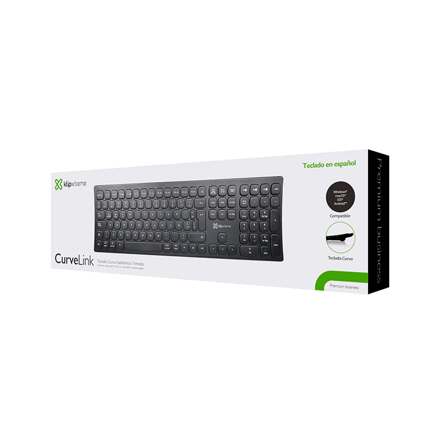 Klip Xtreme KBK-900 Teclado Ergonómico Curvo CurveLink, Bluetooth v5.0, 2.4 GHz, USB-C, 112 Teclas, Negro 8