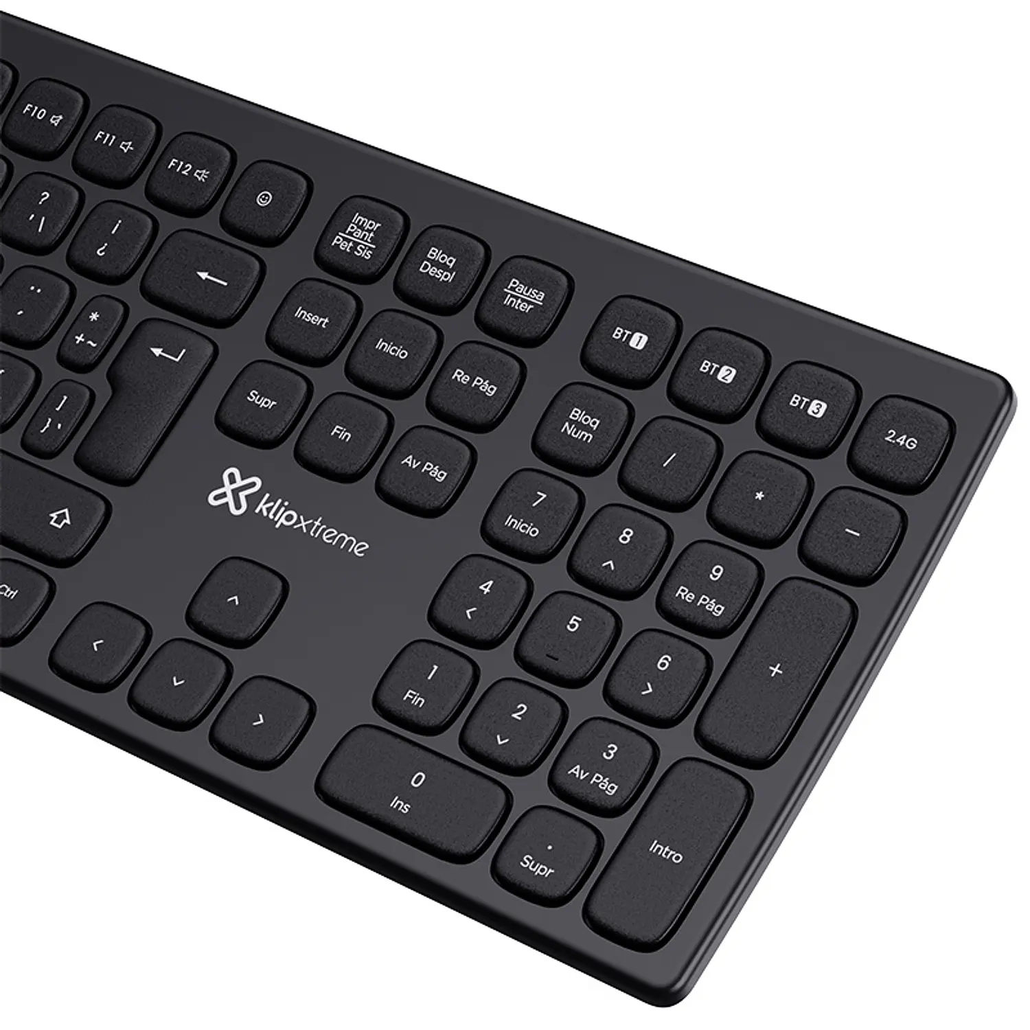 Klip Xtreme KBK-900 Teclado Ergonómico Curvo CurveLink, Bluetooth v5.0, 2.4 GHz, USB-C, 112 Teclas, Negro 3