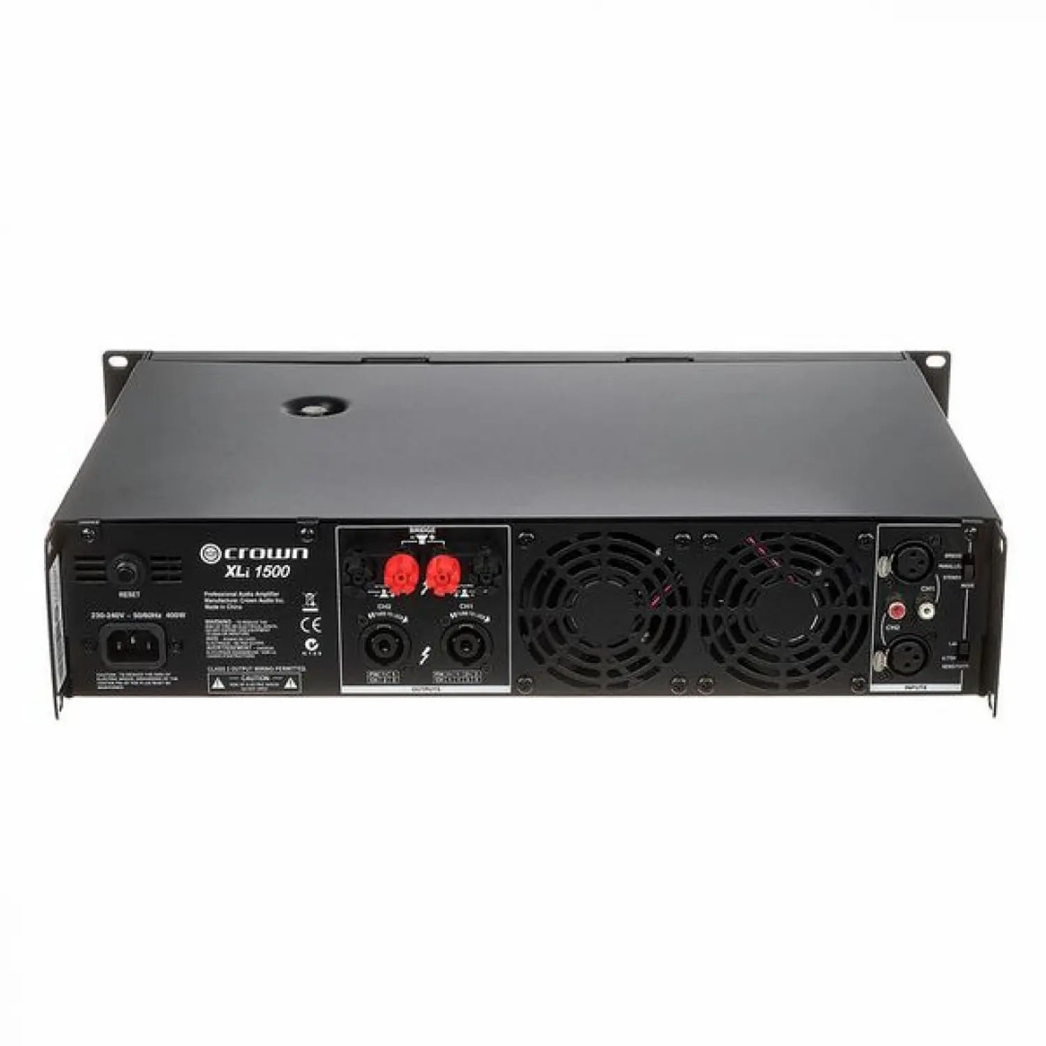 Crown XLi 1500, Amplificador de Potencia Profesional, 2 Canales, 450W por Canal a 4Ω, 900W Bridge, XLR, RCA, Negro 3
