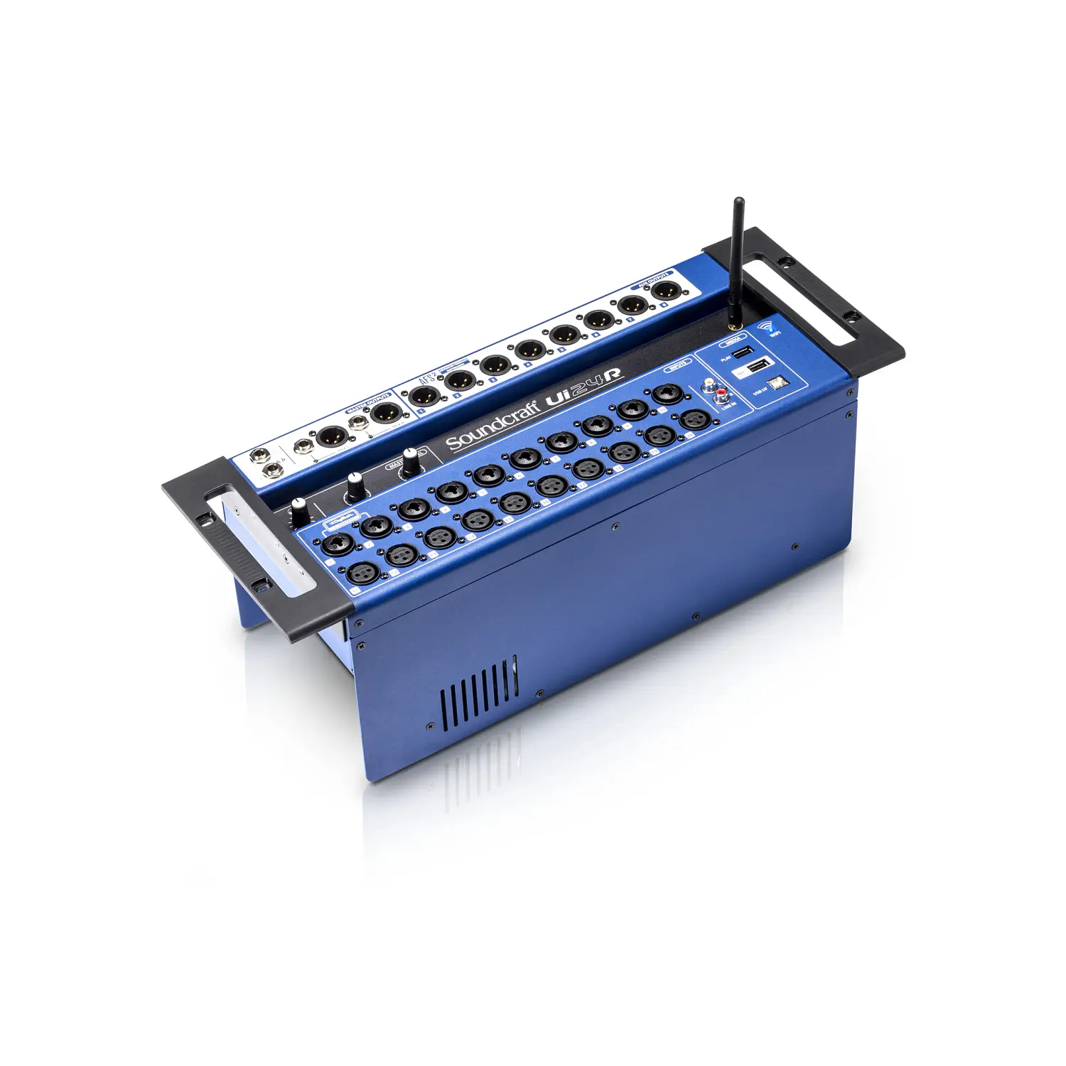Soundcraft Ui24R, Mezcladora Digital de 24 Canales, Wi-Fi Dual Band, Grabación Multipista USB, 20 Preamplificadores Studer, Rack 4U, Azul/Negro 2