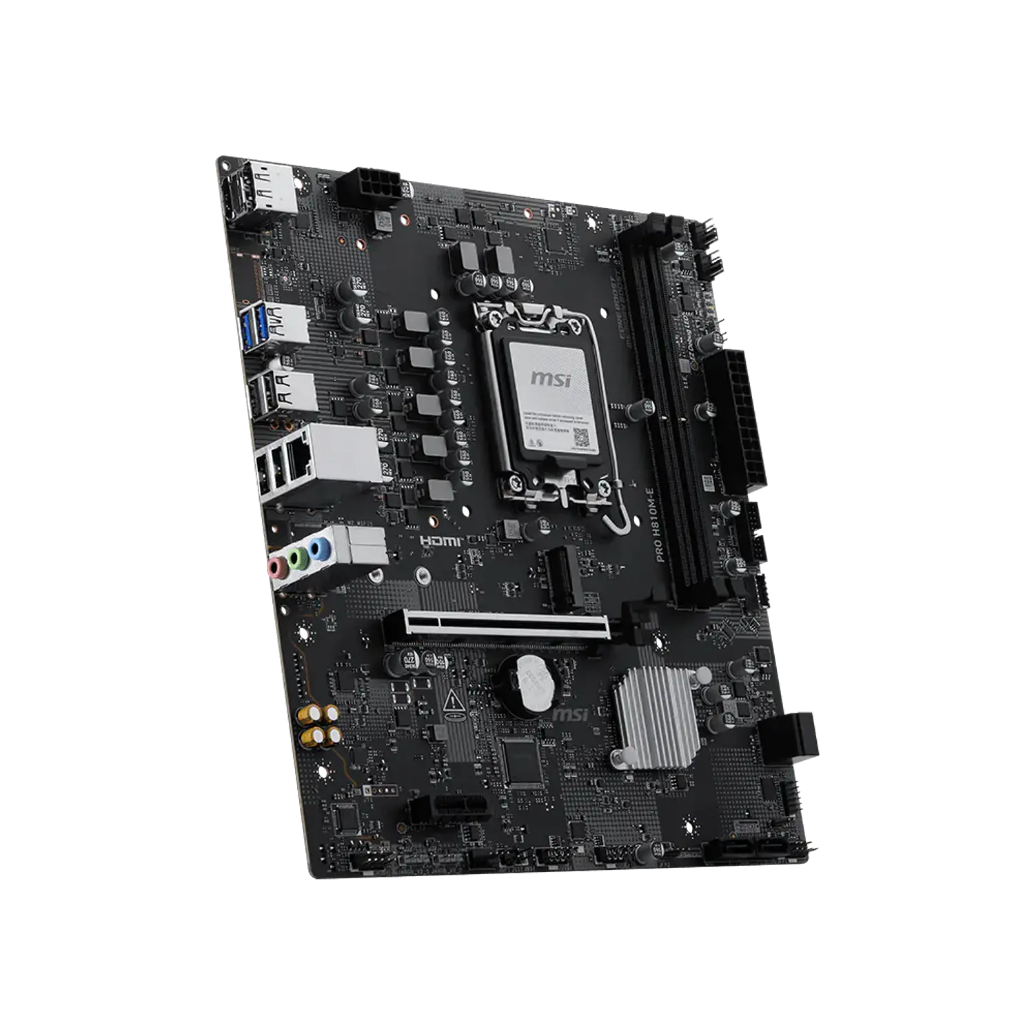 MSI PRO H810M-E, Placa Madre Micro-ATX, Intel H810, Socket LGA1851, DDR5 Hasta 128GB, PCIe 5.0, M.2 Gen4, LAN 2.5G, HDMI, DisplayPort, Negro 3