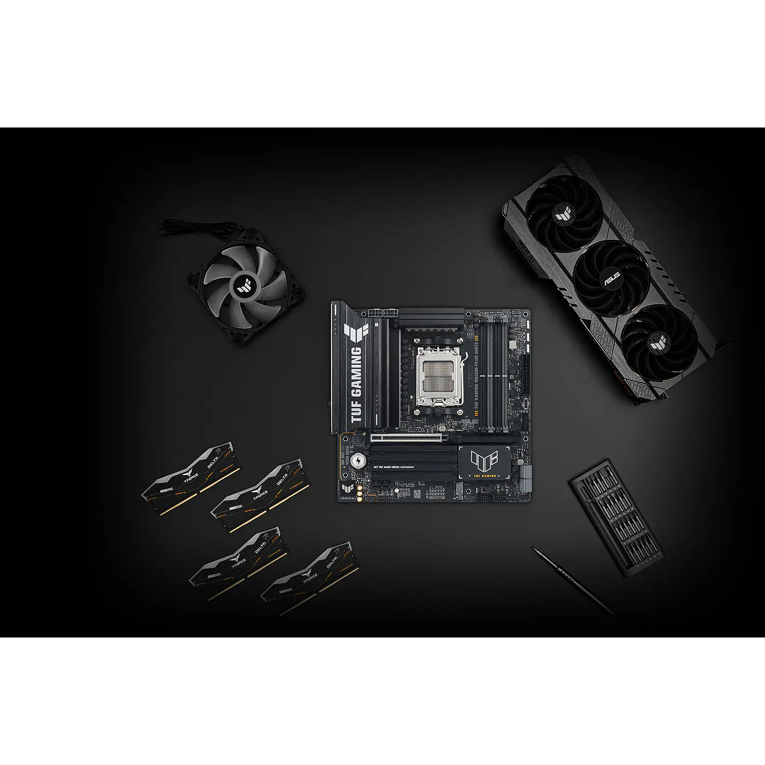ASUS TUF GAMING B850M-PLUS WIFI7, Placa Madre Micro-ATX, AMD B850, Socket AM5, DDR5 Hasta 256GB, PCIe 5.0, 3 M.2, Wi-Fi 7, Bluetooth, LAN 2.5G, USB-C 20Gbps, Negro 11