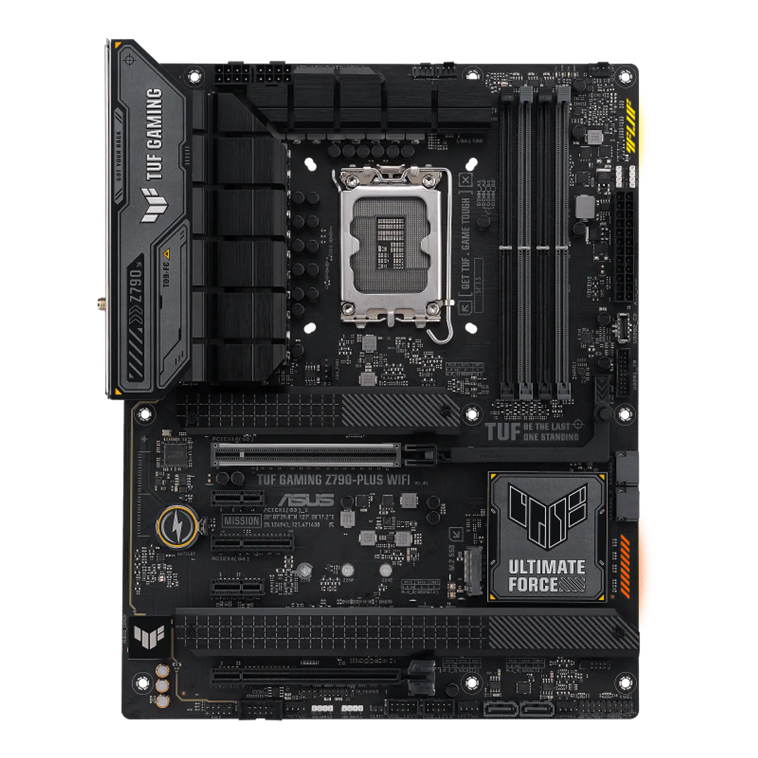 ASUS TUF GAMING Z790-PLUS WIFI, Placa Madre ATX, Intel Z790, Socket LGA1700, DDR5 Hasta 192GB, PCIe 5.0, 4 M.2 Gen4, Wi-Fi 6E, Bluetooth 5.3, LAN 2.5G, USB-C 20Gbps, Negro 1