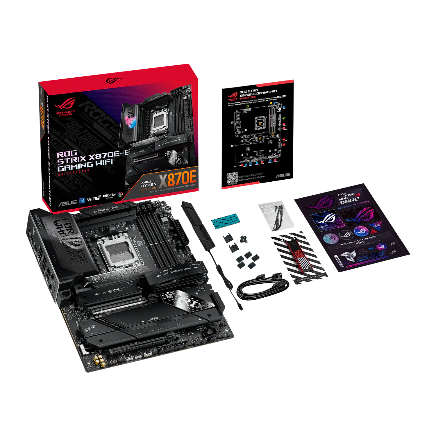 ASUS ROG STRIX X870E-E GAMING WIFI, Placa Madre ATX, AMD X870E, Socket AM5, DDR5 Hasta 256GB, PCIe 5.0, 5 M.2, Wi-Fi 7, Bluetooth 5.4, LAN 5GbE, 2 USB4 40Gbps, Negro 11