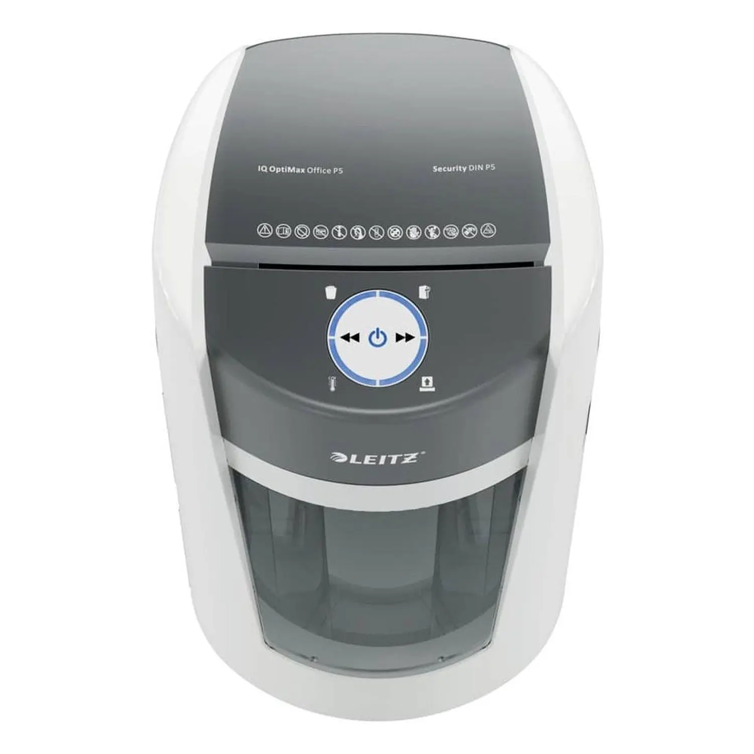 Leitz IQ OptiMax Office P5, Destructora de Papel, Microcorte 10 Hojas, 35L, Blanco/Gris 3