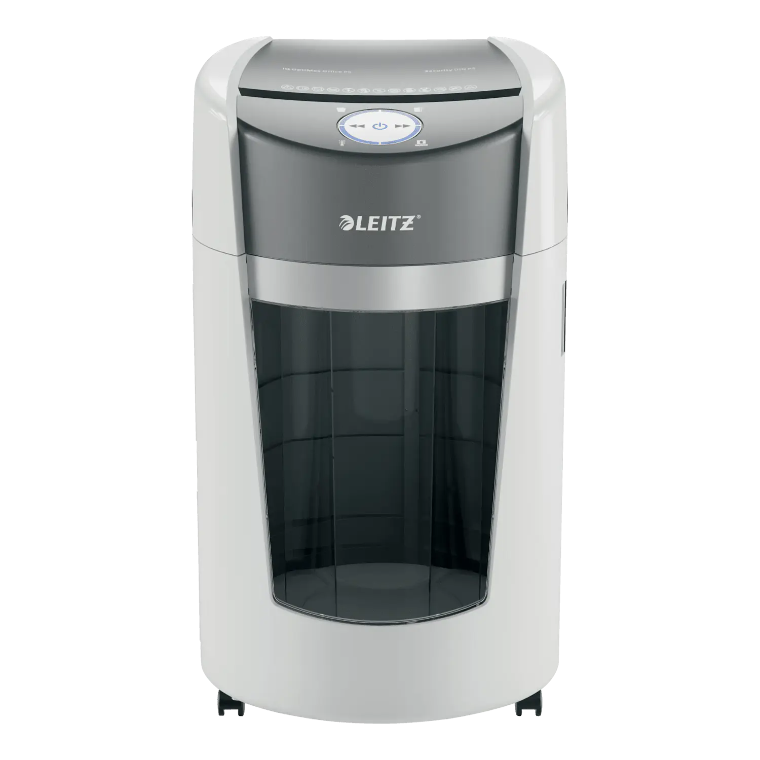 Leitz IQ OptiMax Office P5, Destructora de Papel, Microcorte 10 Hojas, 35L, Blanco/Gris 2