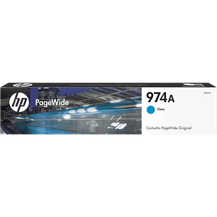HP 974A L0R87AL, Cartucho de Tinta Cian Original PageWide, 3.000 Páginas