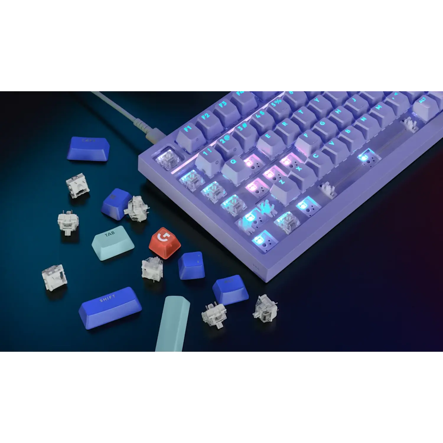 Logitech G316 X 75, Teclado Gamer Mecánico 75%, 8kHz, Switches Táctiles Hot-Swap, RGB LIGHTSYNC, PBT, USB-C, Negro, Inglés US 7