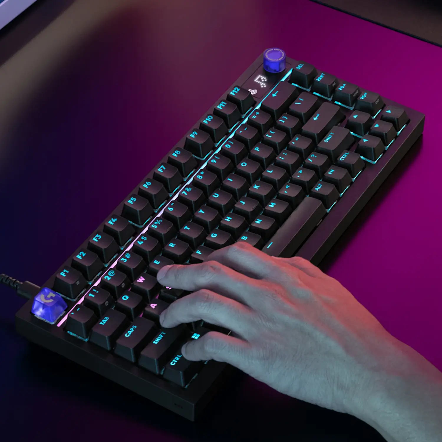 Logitech G316 X 75, Teclado Gamer Mecánico 75%, 8kHz, Switches Táctiles Hot-Swap, RGB LIGHTSYNC, PBT, USB-C, Negro, Inglés US 8