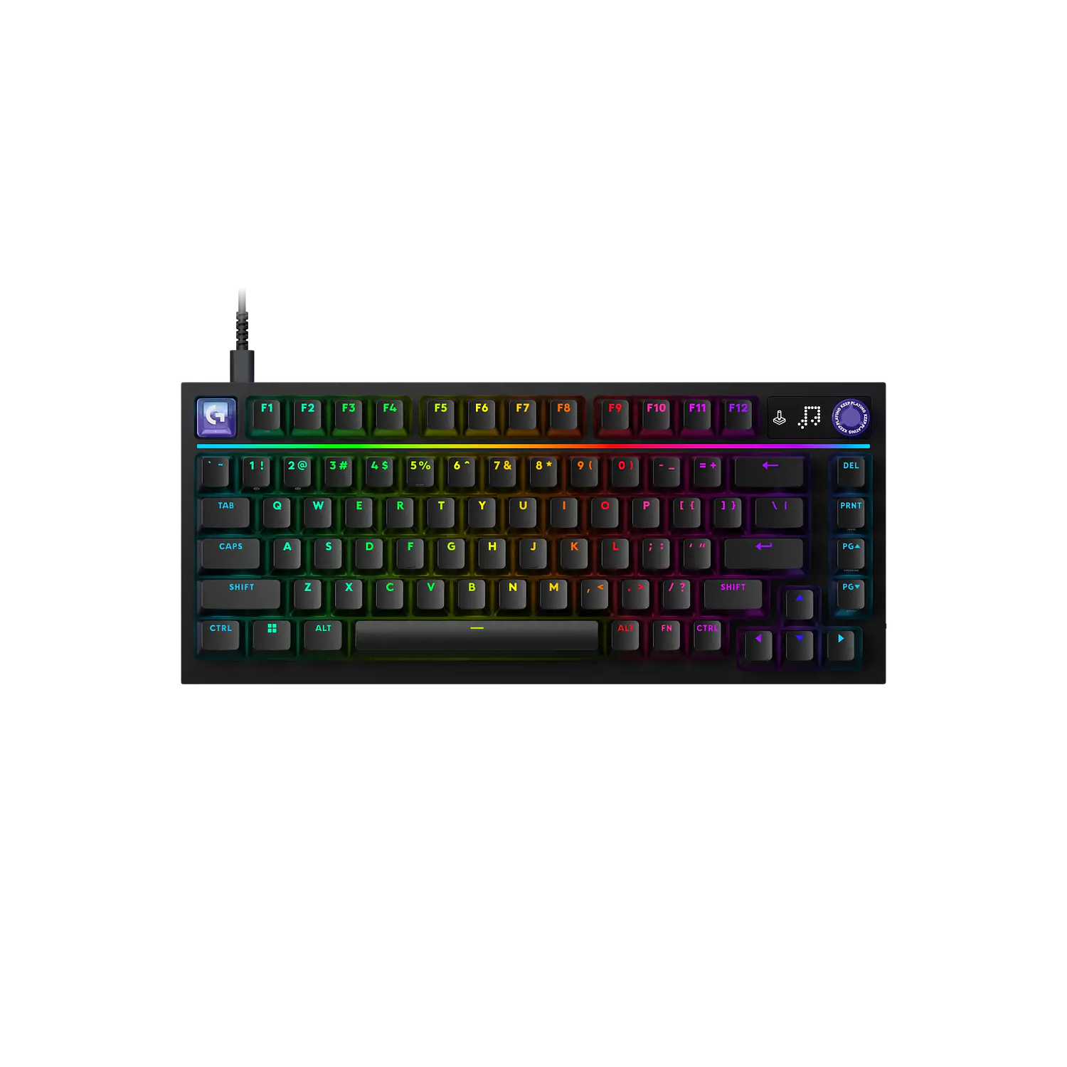 Logitech G316 X 75, Teclado Gamer Mecánico 75%, 8kHz, Switches Táctiles Hot-Swap, RGB LIGHTSYNC, PBT, USB-C, Negro, Inglés US 1
