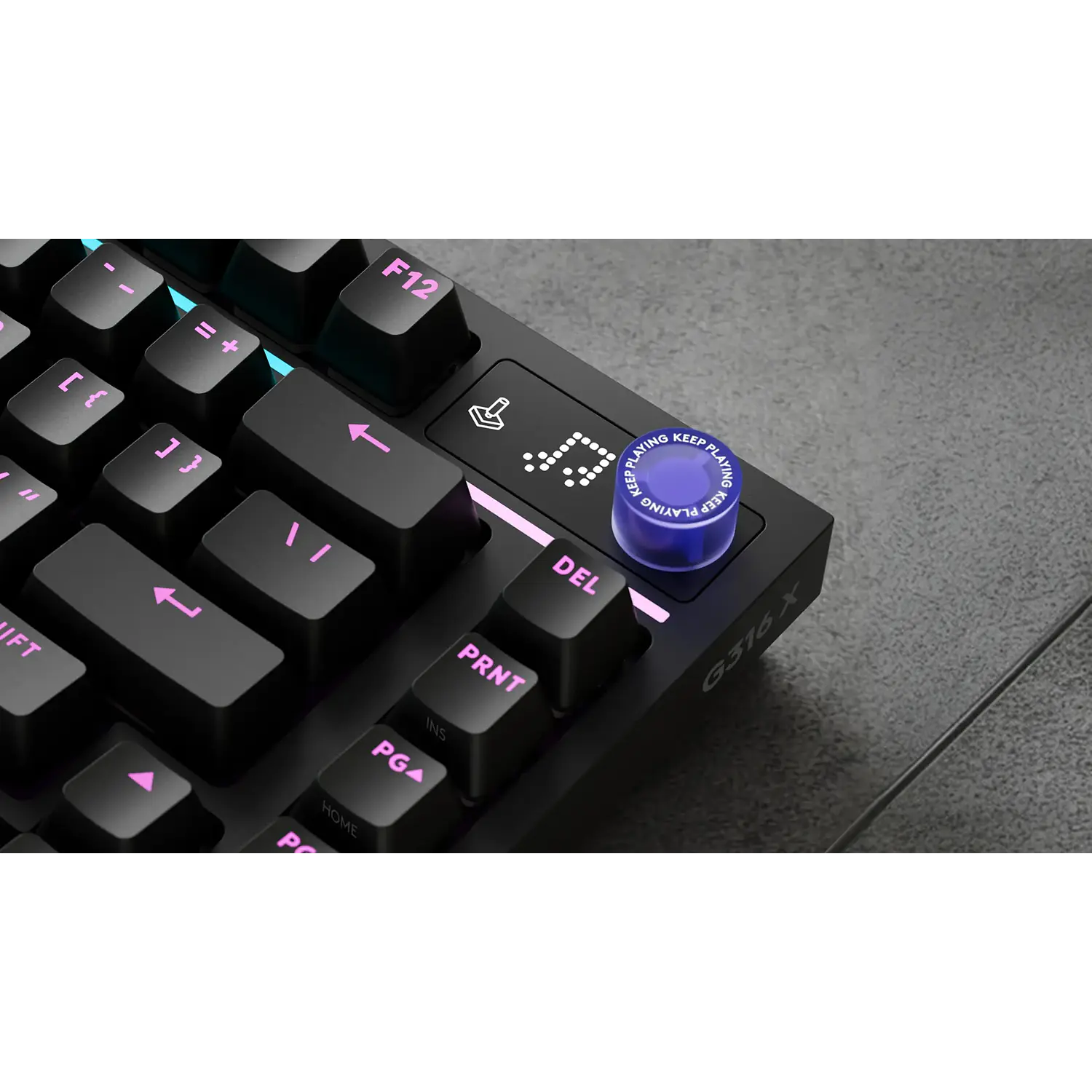 Logitech G316 X 75, Teclado Gamer Mecánico 75%, 8kHz, Switches Táctiles Hot-Swap, RGB LIGHTSYNC, PBT, USB-C, Negro, Inglés US 9