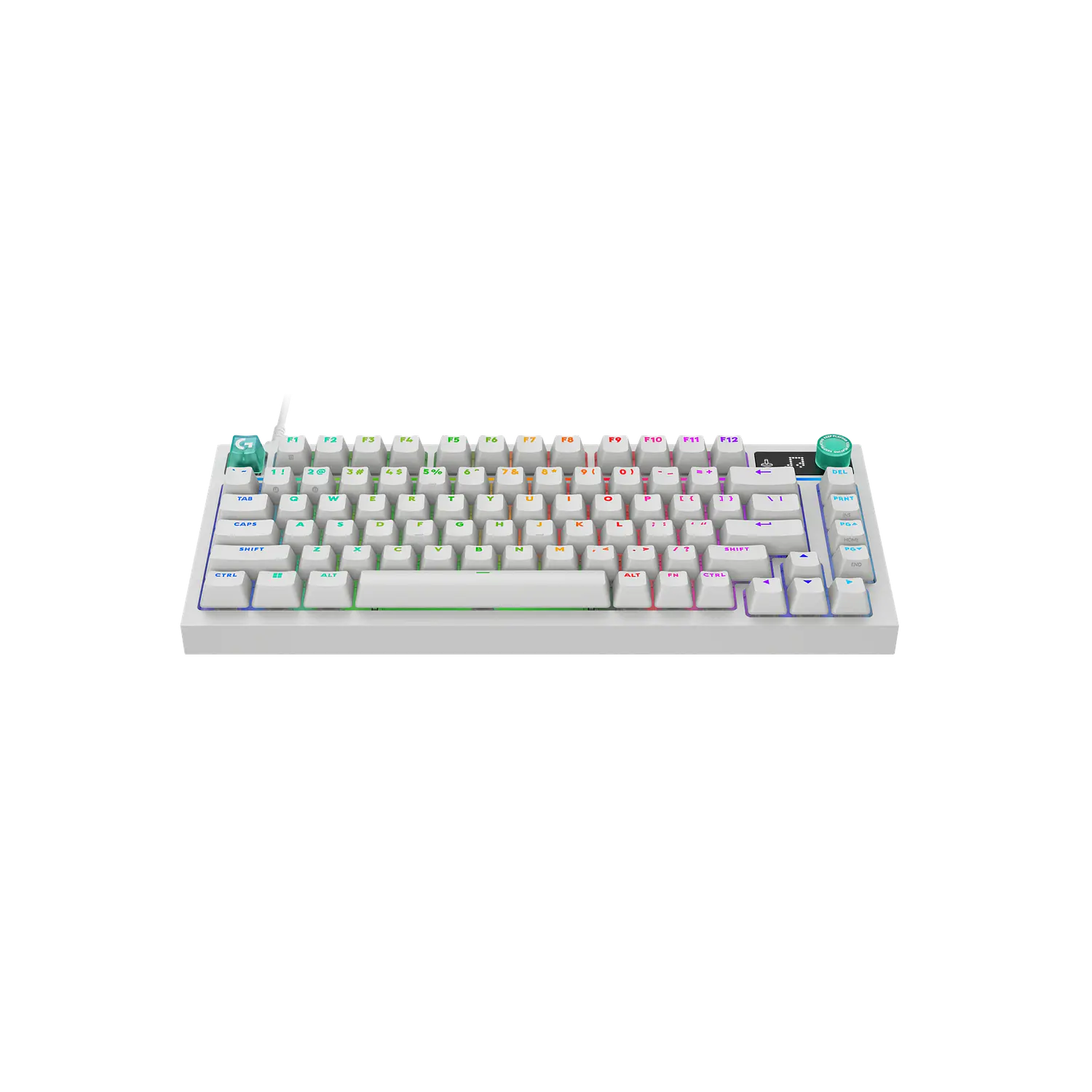 Logitech G316 X 75, Teclado Gamer Mecánico 75%, 8kHz, Switches Táctiles Hot-Swap, RGB LIGHTSYNC, PBT, USB-C, Inglés US, Blanco 3