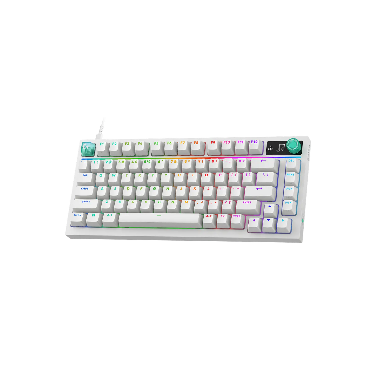 Logitech G316 X 75, Teclado Gamer Mecánico 75%, 8kHz, Switches Táctiles Hot-Swap, RGB LIGHTSYNC, PBT, USB-C, Inglés US, Blanco 1