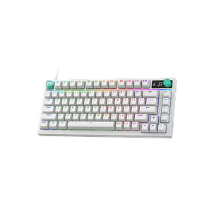 Logitech G316 X 75, Teclado Gamer Mecánico 75%, 8kHz, Switches Táctiles Hot-Swap, RGB LIGHTSYNC, PBT, USB-C, Inglés US, Blanco