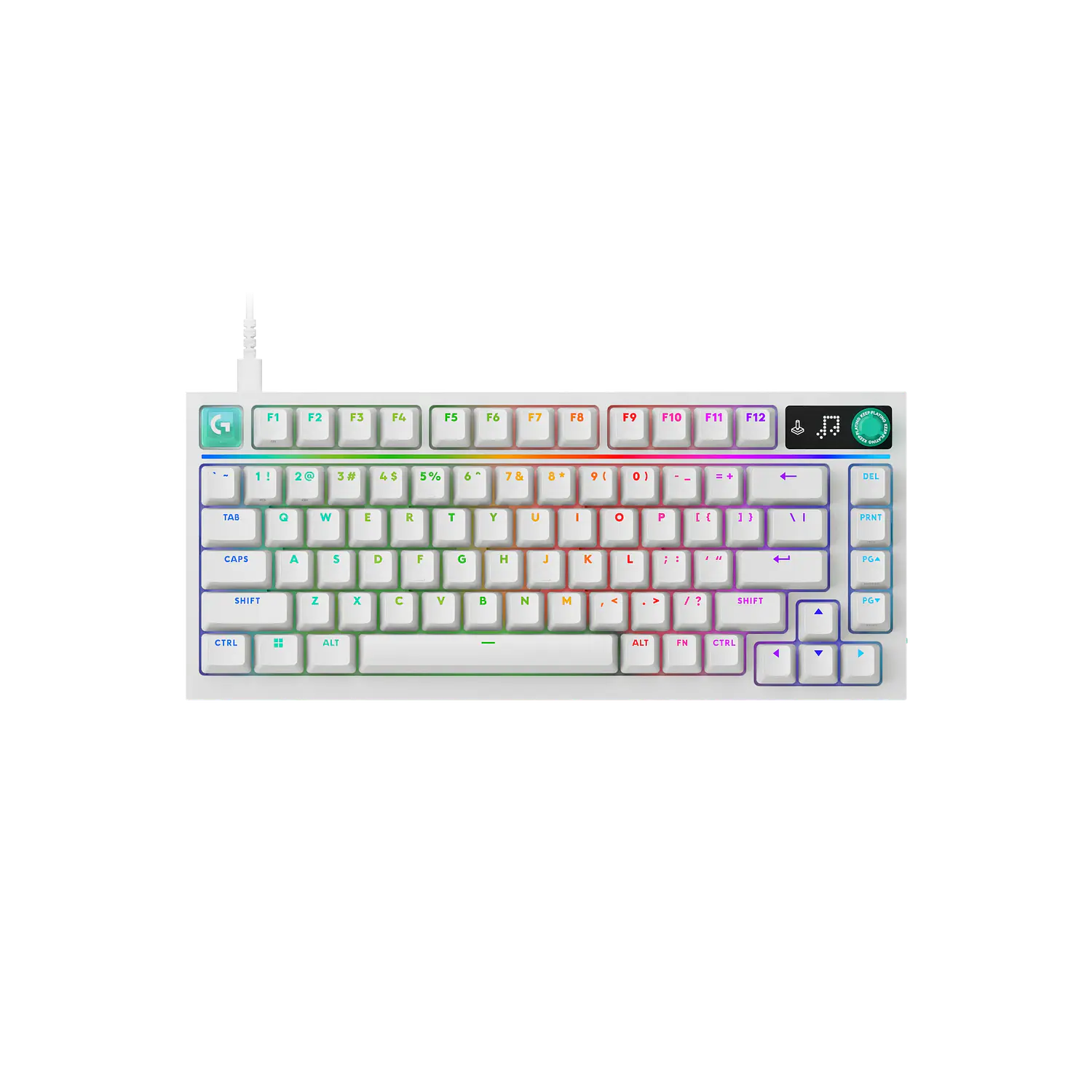 Logitech G316 X 75, Teclado Gamer Mecánico 75%, 8kHz, Switches Táctiles Hot-Swap, RGB LIGHTSYNC, PBT, USB-C, Inglés US, Blanco 2
