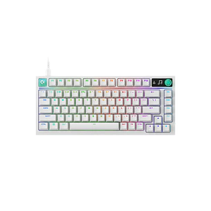 Logitech G316 X 75, Teclado Gamer Mecánico 75%, 8kHz, Switches Táctiles Hot-Swap, RGB LIGHTSYNC, PBT, USB-C, Inglés US, Blanco