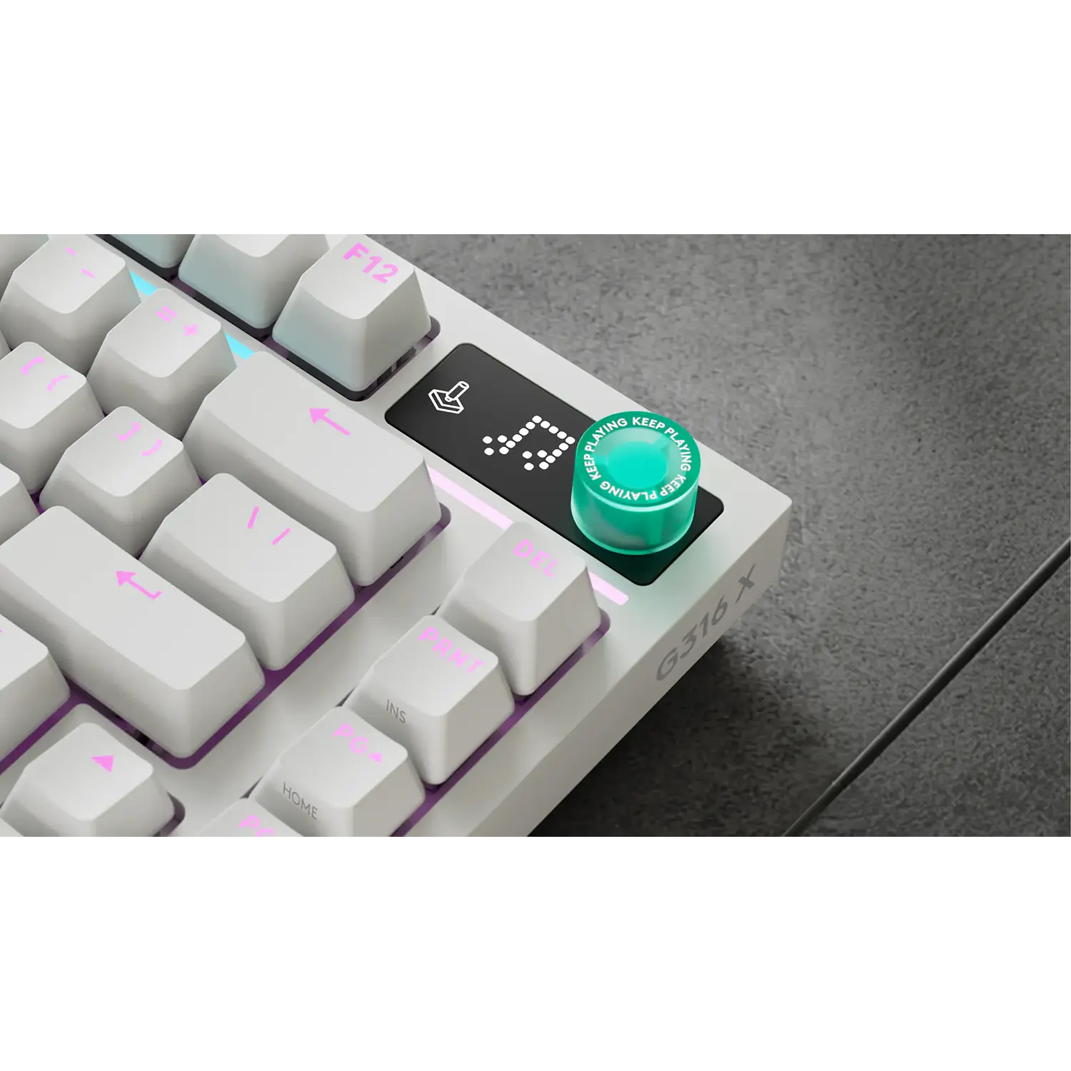 Logitech G316 X 75, Teclado Gamer Mecánico 75%, 8kHz, Switches Táctiles Hot-Swap, RGB LIGHTSYNC, PBT, USB-C, Inglés US, Blanco 4