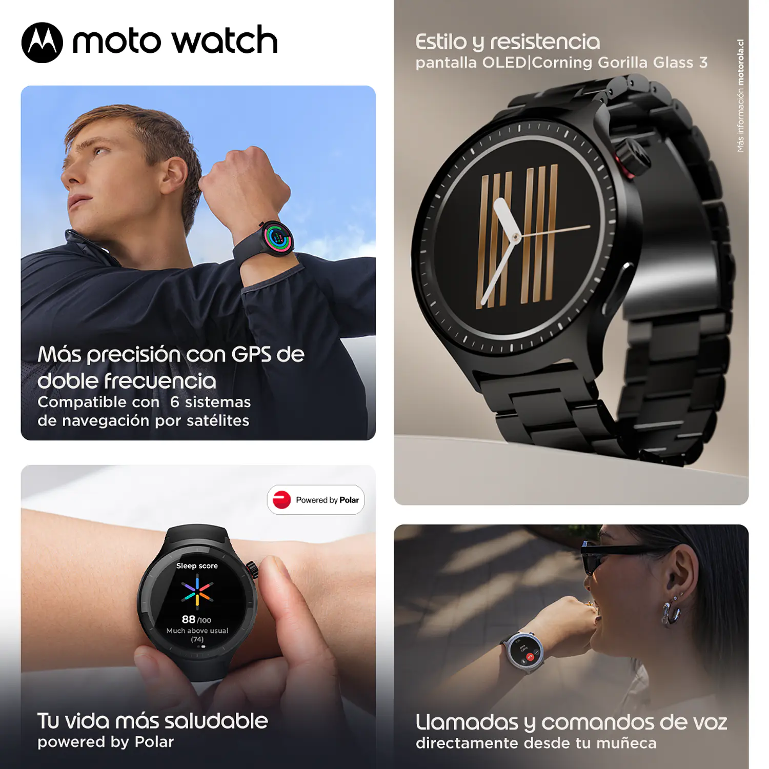 Motorola Moto Watch 2026, Smartwatch 47mm OLED 1,43