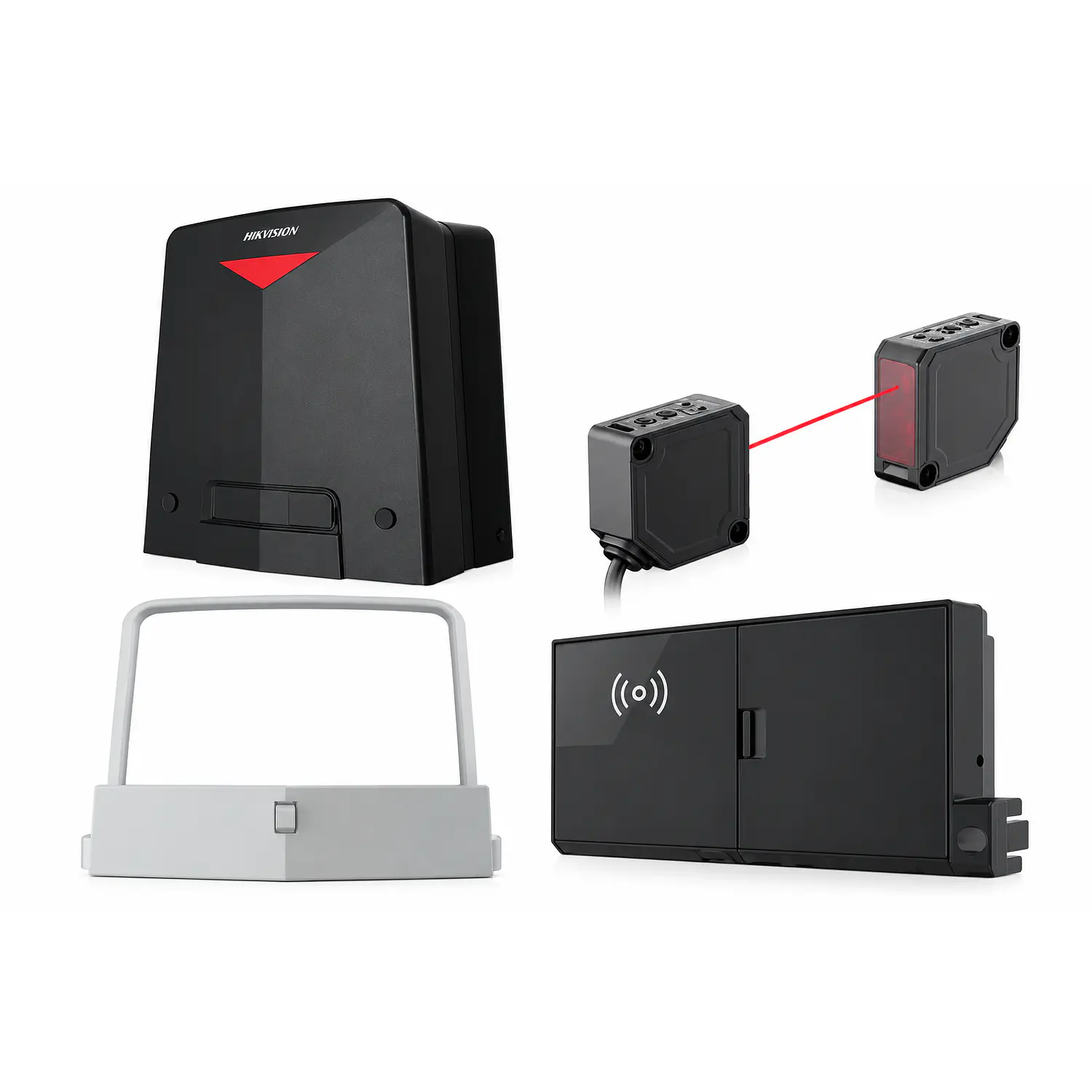 Hikvision, Kit Automatización de Portón Corredizo, Motor DS-K3GL606WX-WB, Sensor Infrarrojo DS-K7IR01, Controladora y Soporte Antirrobo
