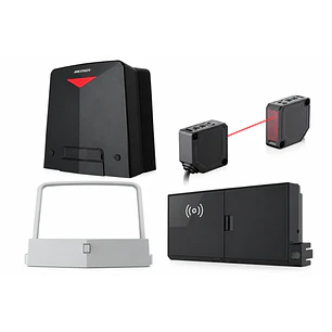 Hikvision, Kit Automatización de Portón Corredizo, Motor DS-K3GL606WX-WB, Sensor Infrarrojo DS-K7IR01, Controladora y Soporte Antirrobo