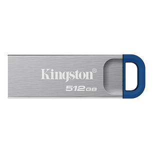 Kingston DataTraveler Kyson G2 DTKNG2/512GB, Pendrive 512GB, USB-A 3.2 Gen 1, Lectura 220MB/s, Acero Sin Tapa, Plateado