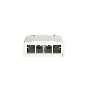 Panduit NetKey NK4BXIW-AY, Caja de Montaje en Superficie para 4 Puertos Keystone, Perfil Bajo, ABS, Blanco Hueso