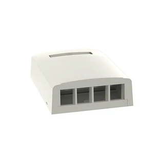 Panduit NetKey NK4BXIW-AY, Caja de Montaje en Superficie para 4 Puertos Keystone, Perfil Bajo, ABS, Blanco Hueso